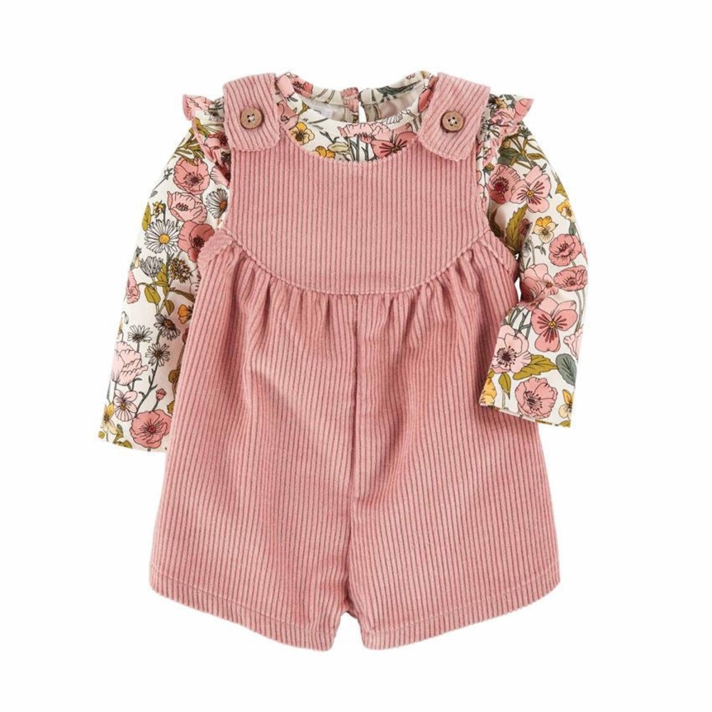 Mud Pie Pink Corduroy Overalls